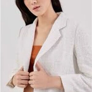 Shelby & Palmer White Blazer Textured Suit Jacket